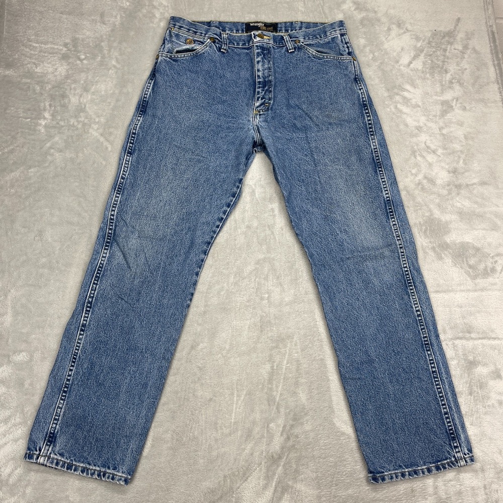 Wrangler Jeans Mens 36x32 Blue Denim Comfort George Strait Cowboy Straight Leg